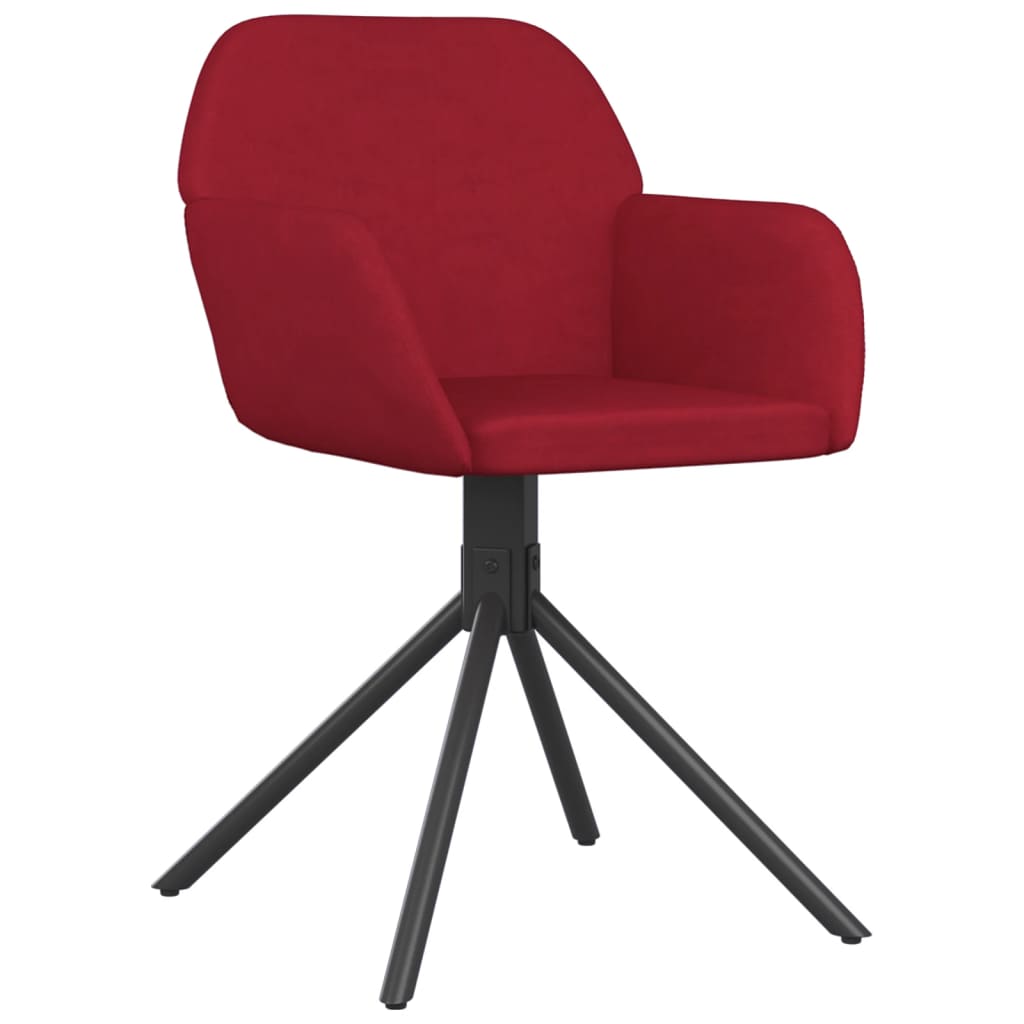 Cadeiras de jantar giratórias 2 pcs veludo vermelho tinto