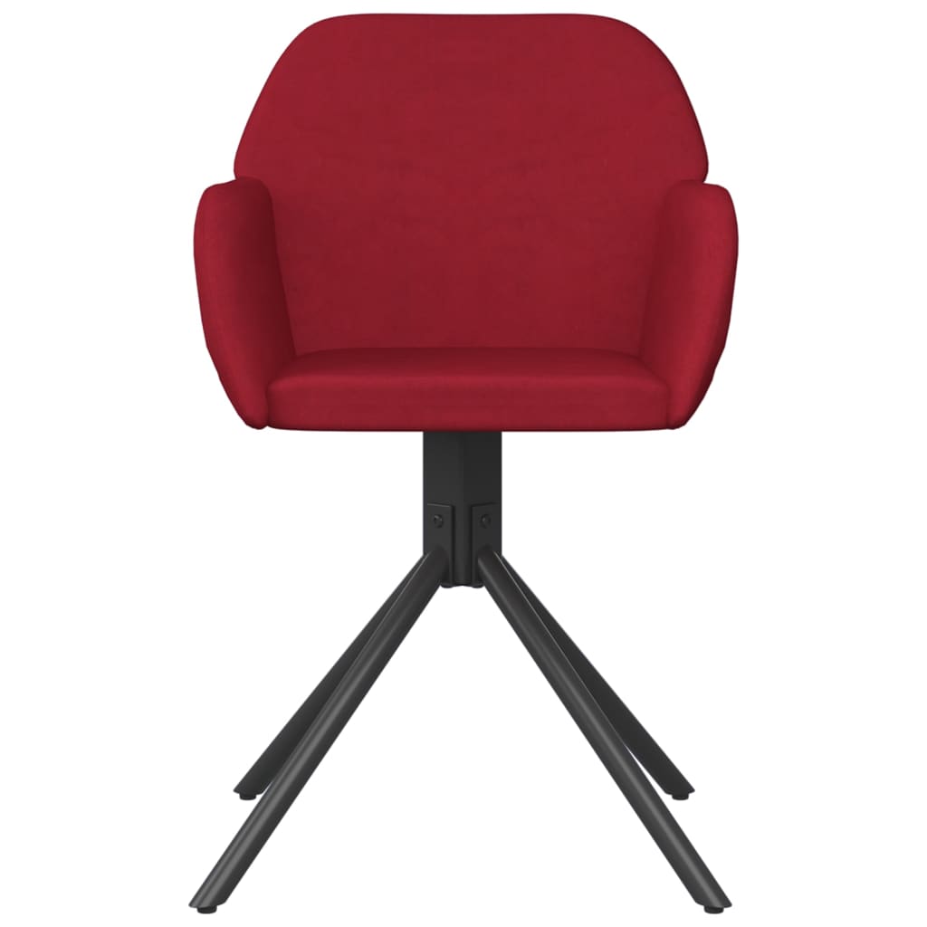 Cadeiras de jantar giratórias 2 pcs veludo vermelho tinto