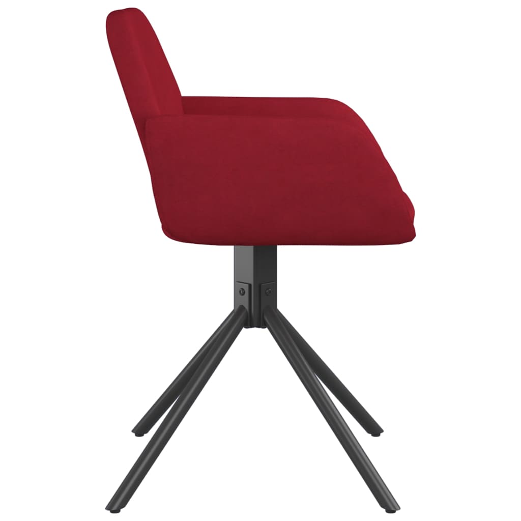 Cadeiras de jantar giratórias 2 pcs veludo vermelho tinto