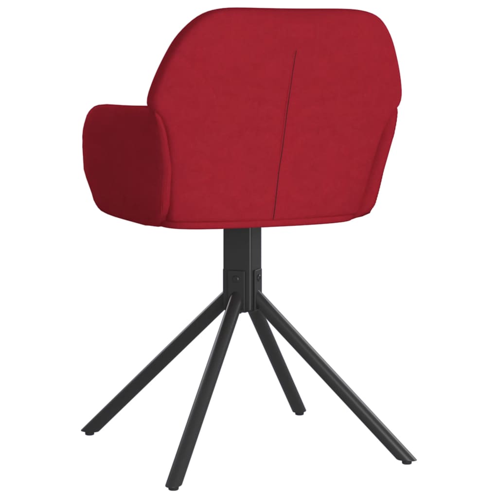 Cadeiras de jantar giratórias 2 pcs veludo vermelho tinto