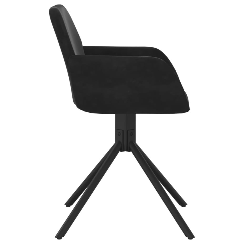 Cadeiras de jantar giratórias 2 pcs veludo preto
