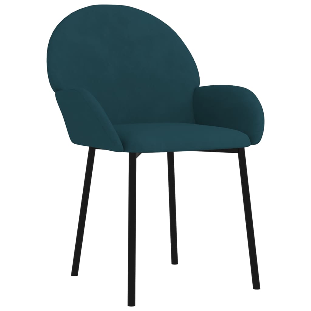 Cadeiras de jantar 2 pcs veludo azul