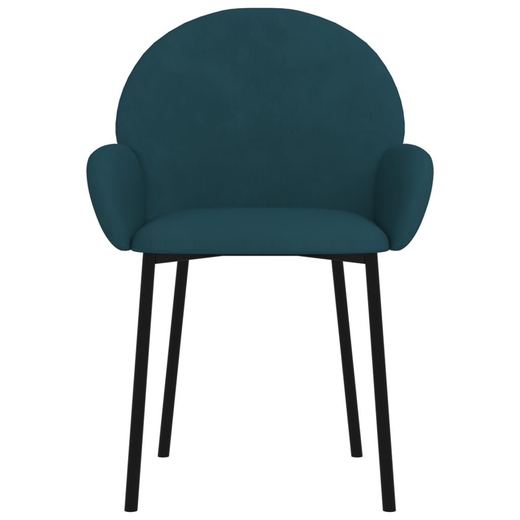 Cadeiras de jantar 2 pcs veludo azul