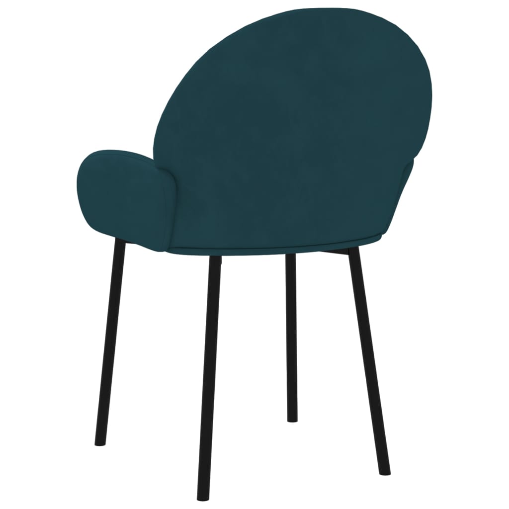 Cadeiras de jantar 2 pcs veludo azul