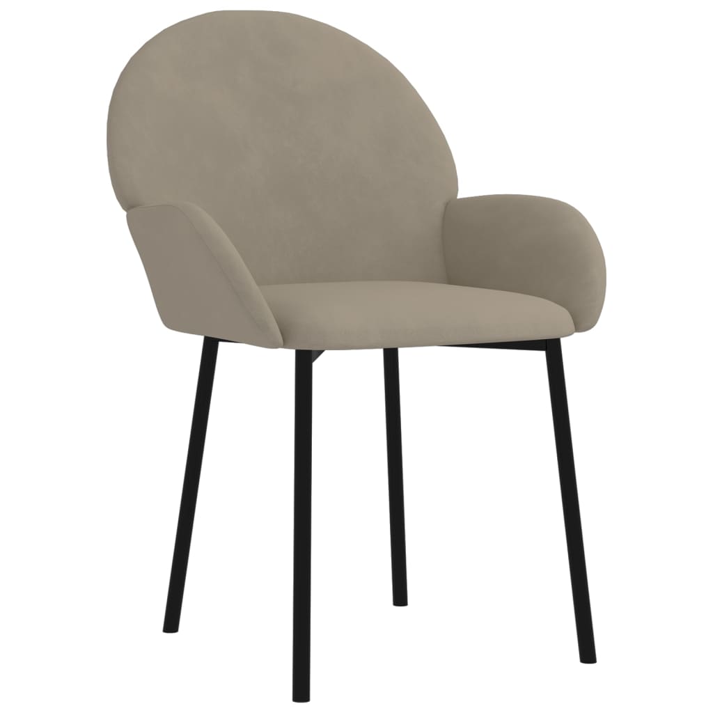 Cadeiras de jantar 2 pcs veludo cinzento-claro