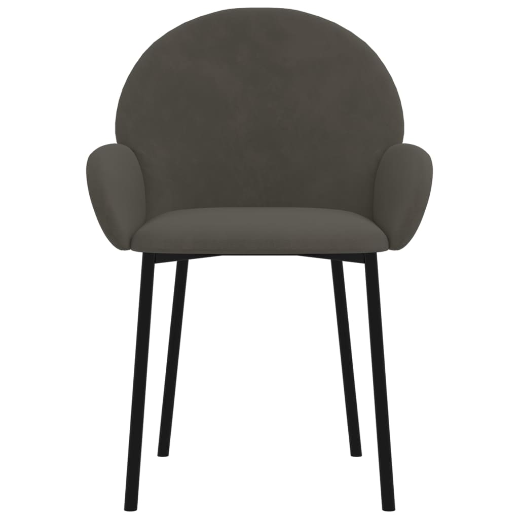 Cadeiras de jantar 2 pcs veludo cinzento-escuro