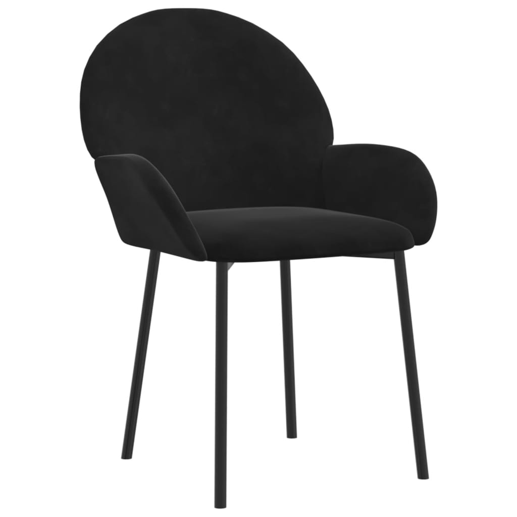 Cadeiras de jantar 2 pcs veludo preto