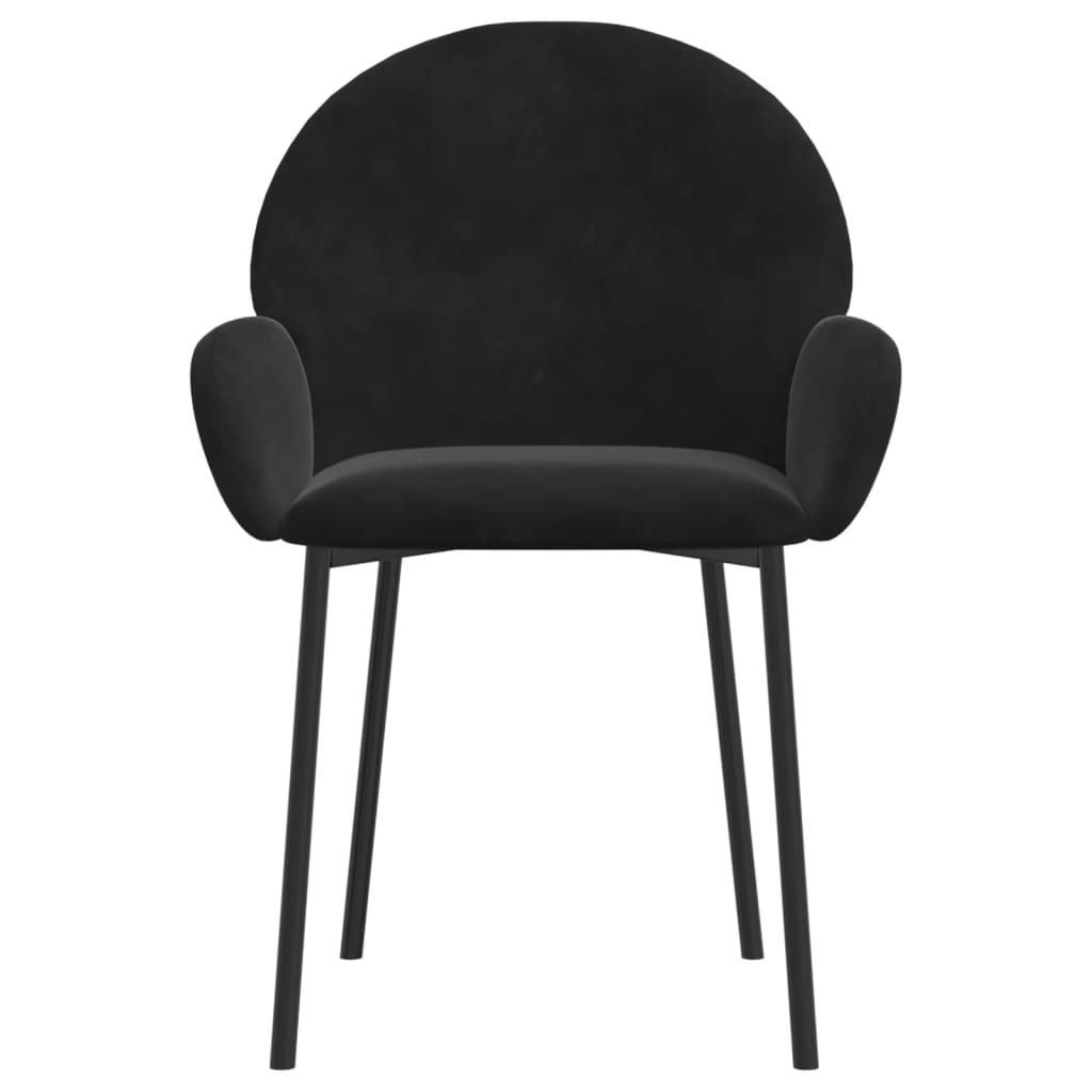 Cadeiras de jantar 2 pcs veludo preto