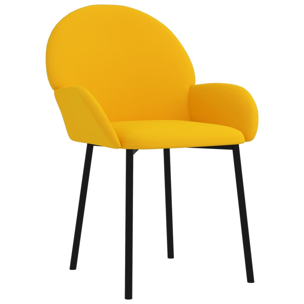 Cadeiras de jantar 2 pcs veludo amarelo