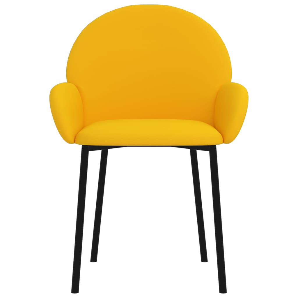 Cadeiras de jantar 2 pcs veludo amarelo