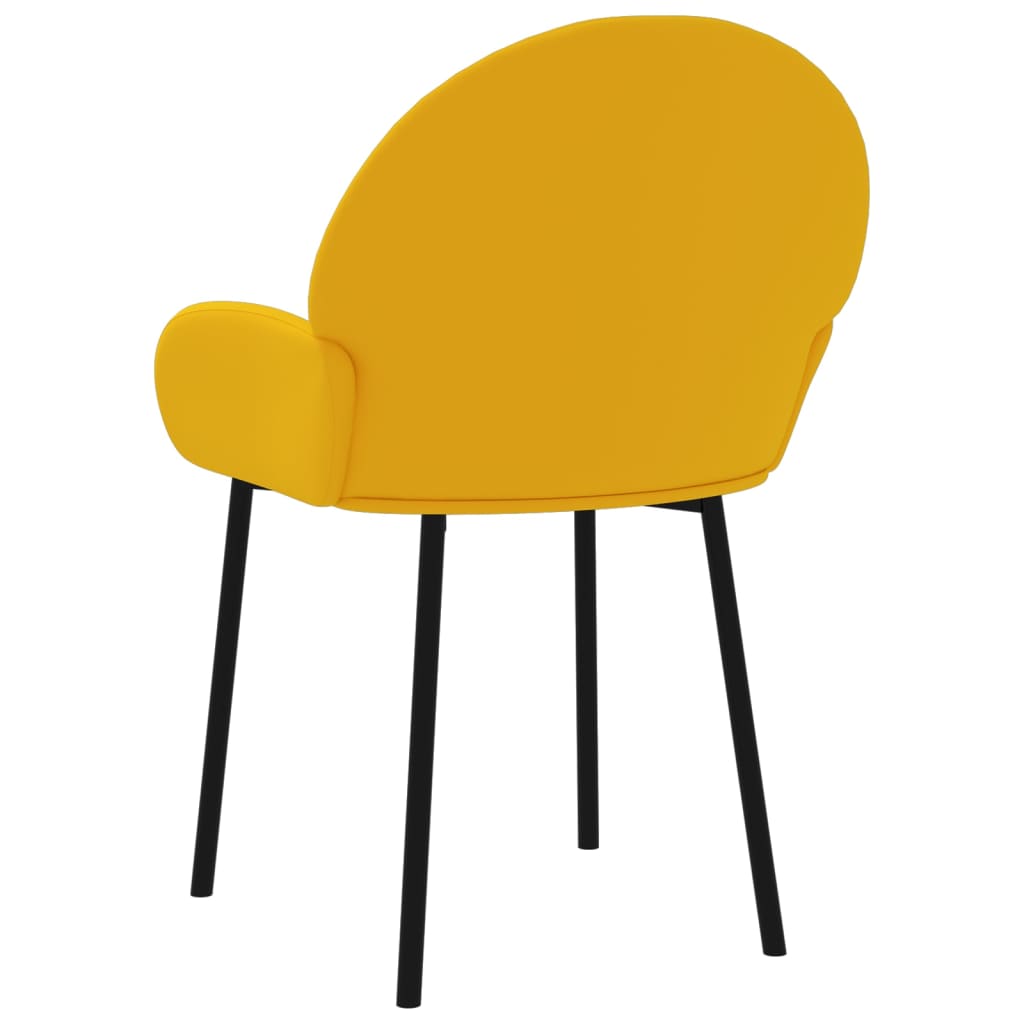 Cadeiras de jantar 2 pcs veludo amarelo