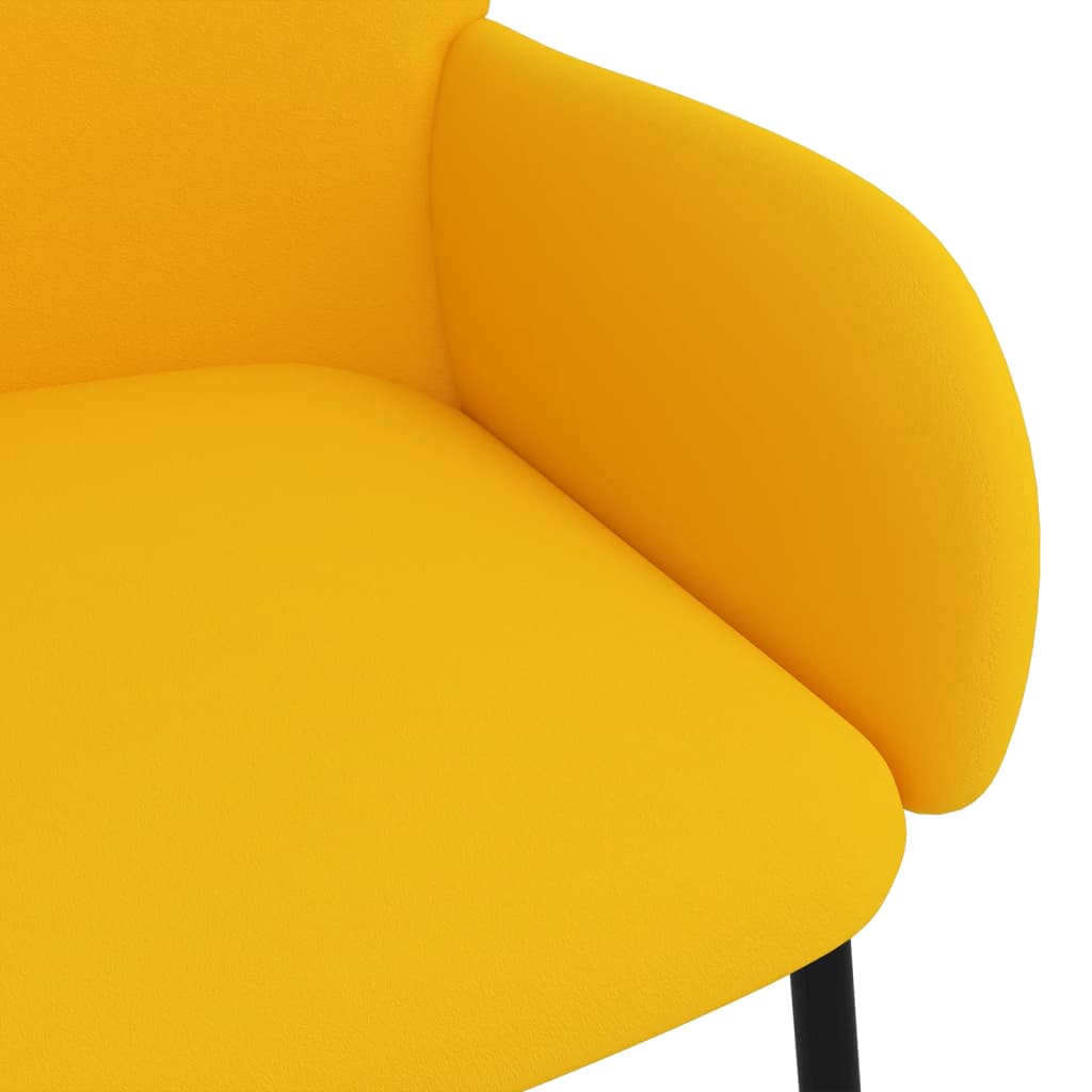 Cadeiras de jantar 2 pcs veludo amarelo