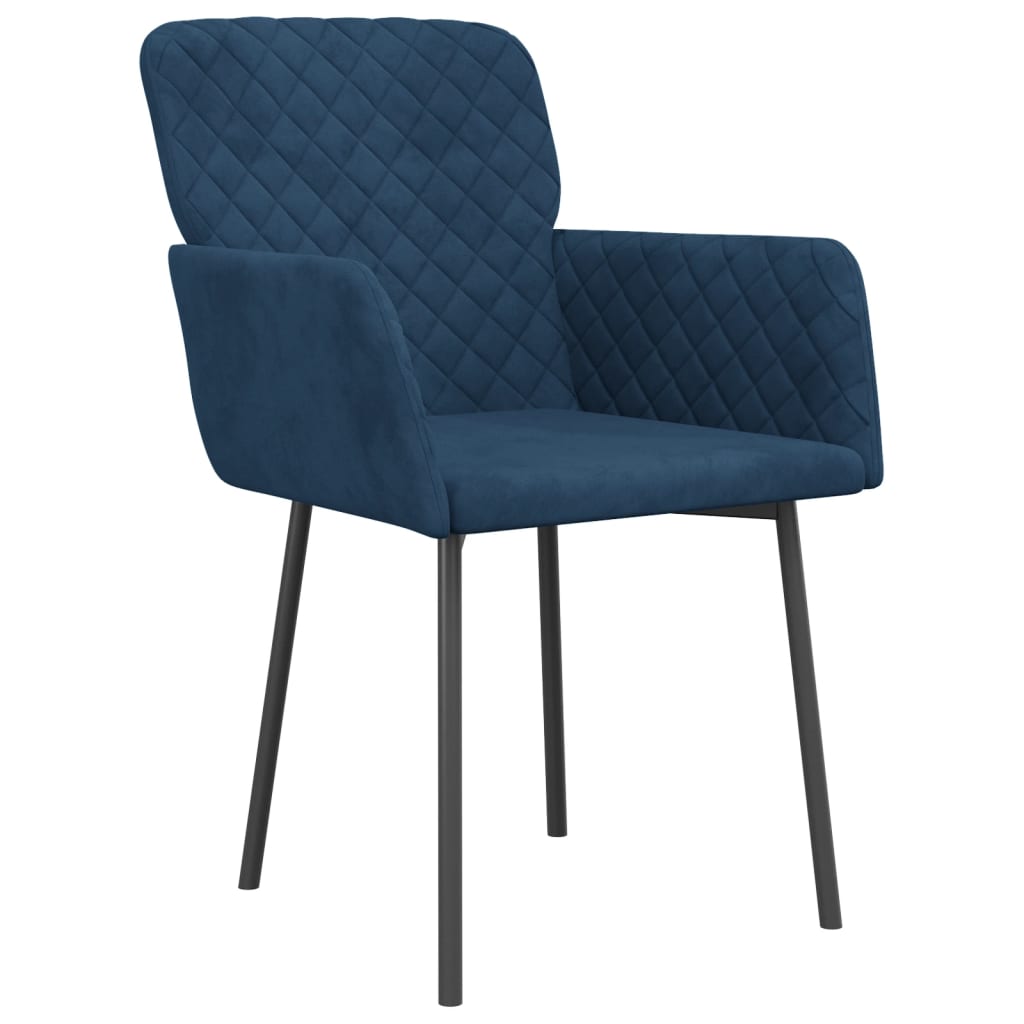 Cadeiras de jantar 2 pcs veludo azul