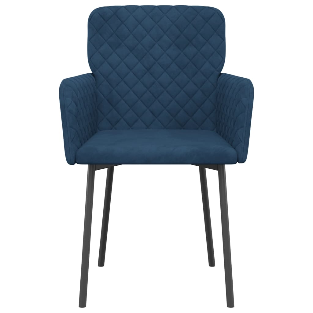 Cadeiras de jantar 2 pcs veludo azul