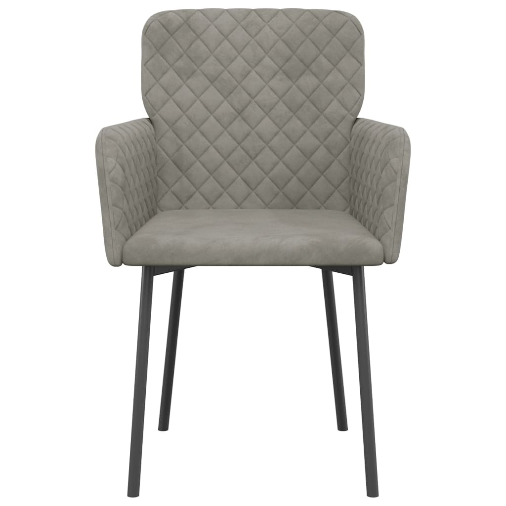 Cadeiras de jantar 2 pcs veludo cinzento-claro