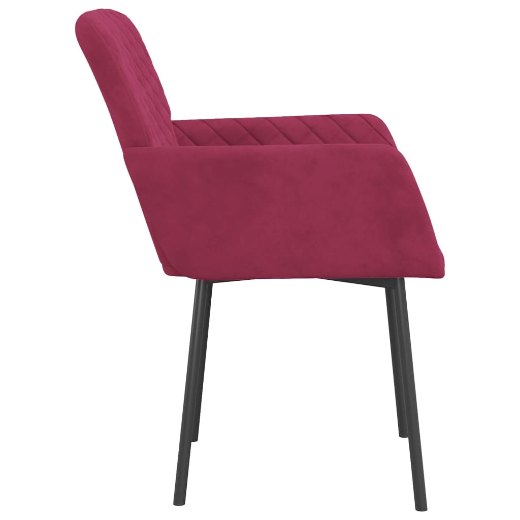 Cadeiras de jantar 2 pcs veludo vermelho tinto