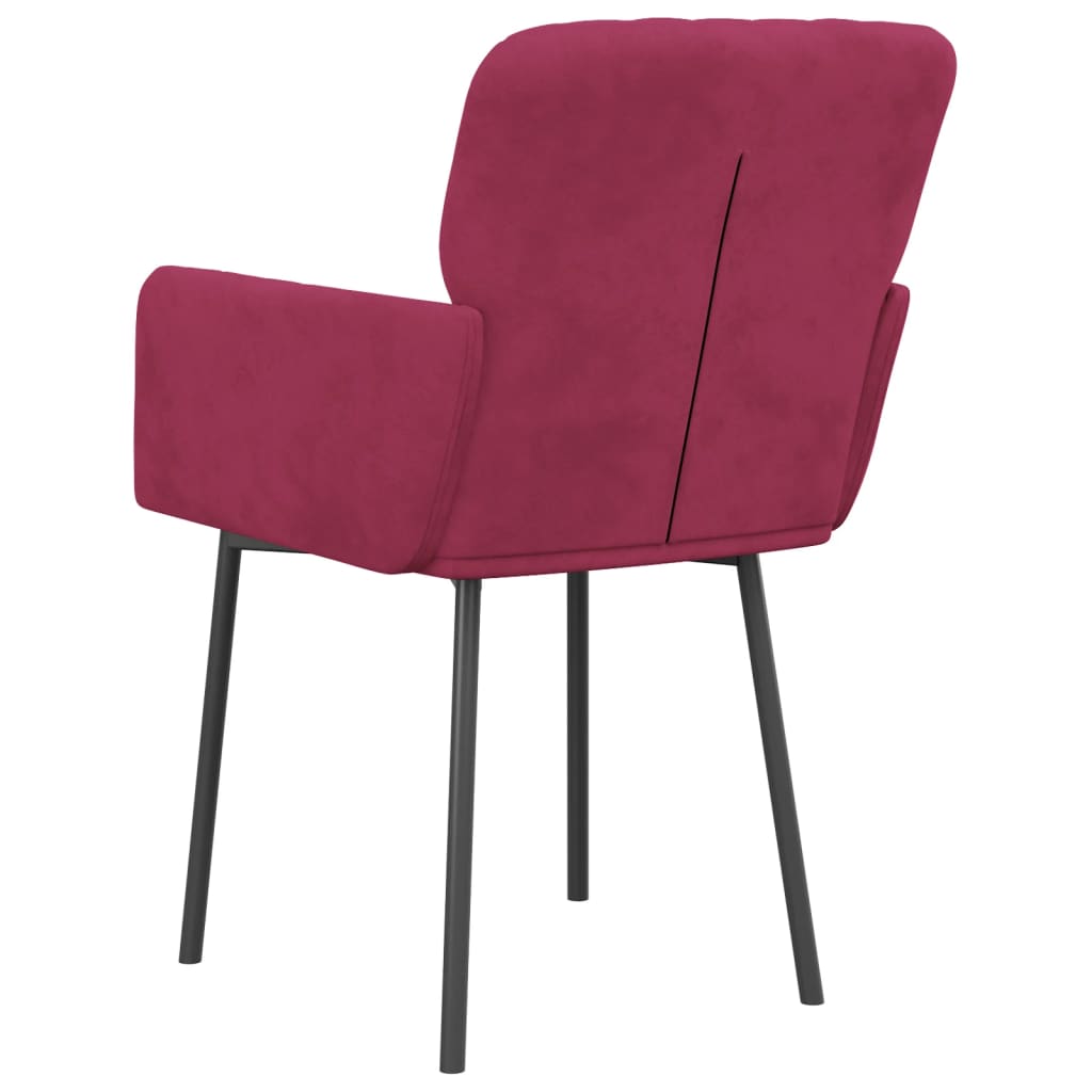 Cadeiras de jantar 2 pcs veludo vermelho tinto