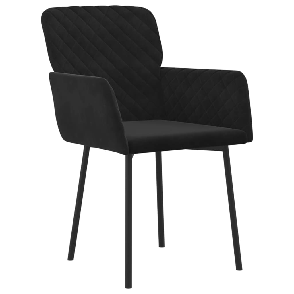 Cadeiras de jantar 2 pcs veludo preto