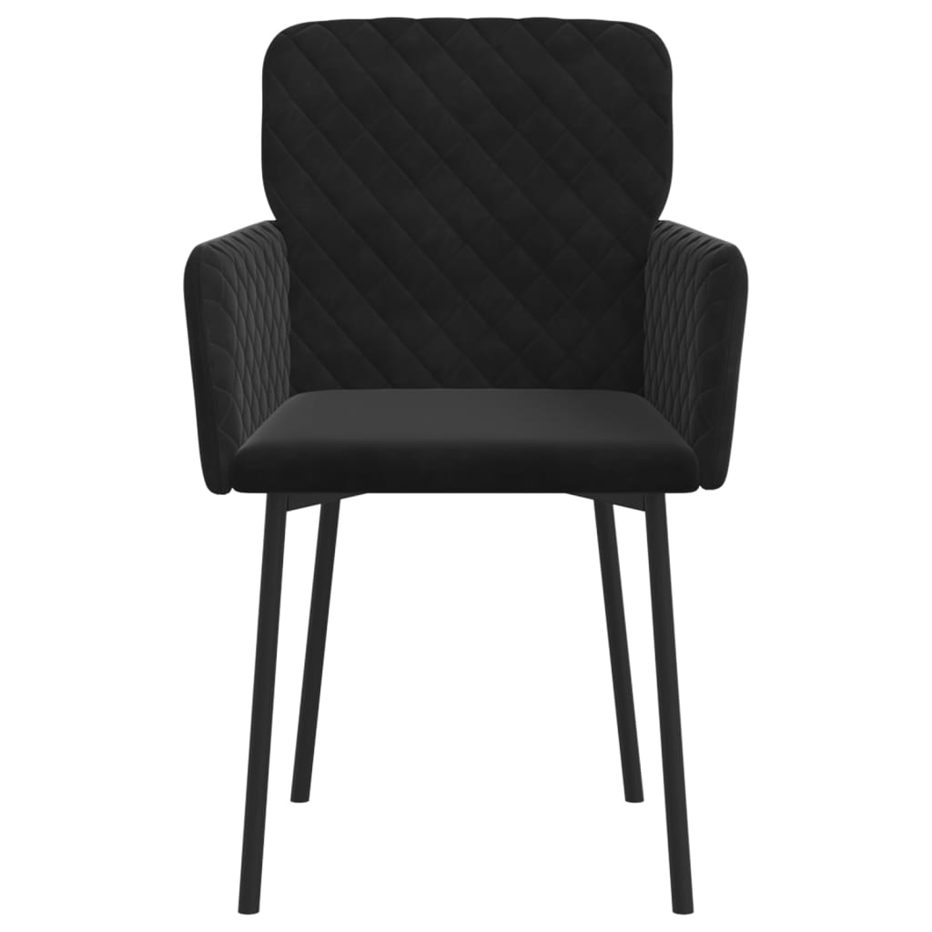 Cadeiras de jantar 2 pcs veludo preto
