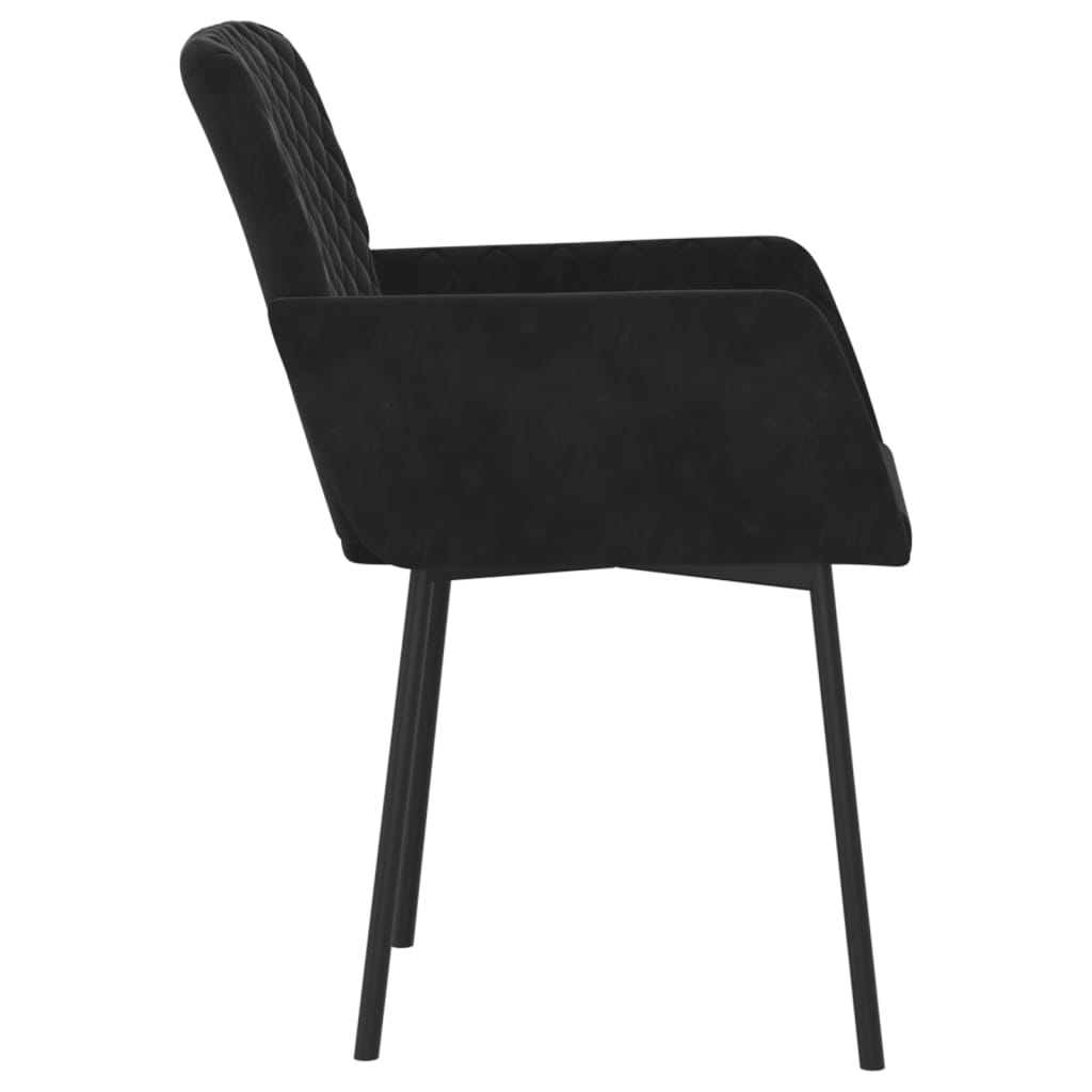 Cadeiras de jantar 2 pcs veludo preto