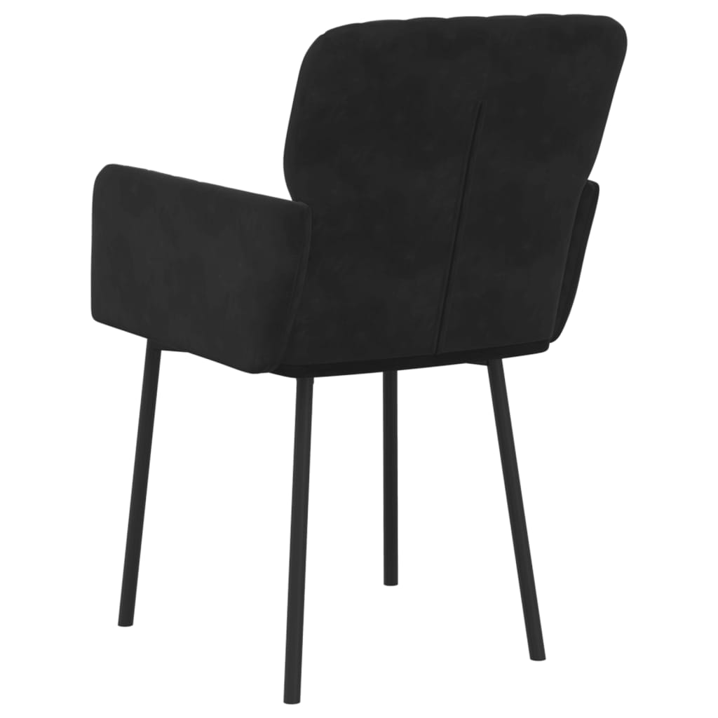 Cadeiras de jantar 2 pcs veludo preto