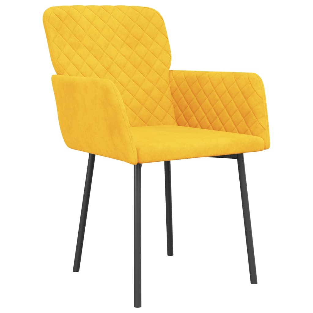 Cadeiras de jantar 2 pcs veludo amarelo