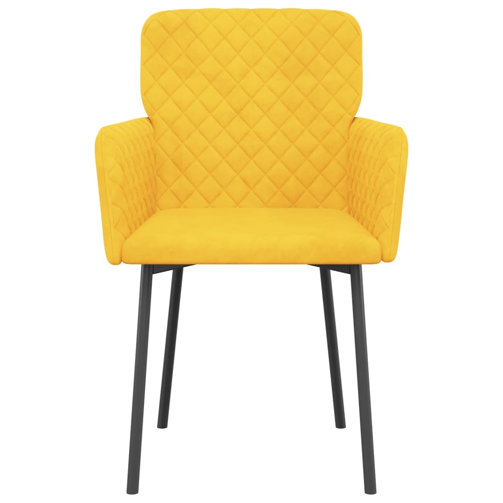Cadeiras de jantar 2 pcs veludo amarelo