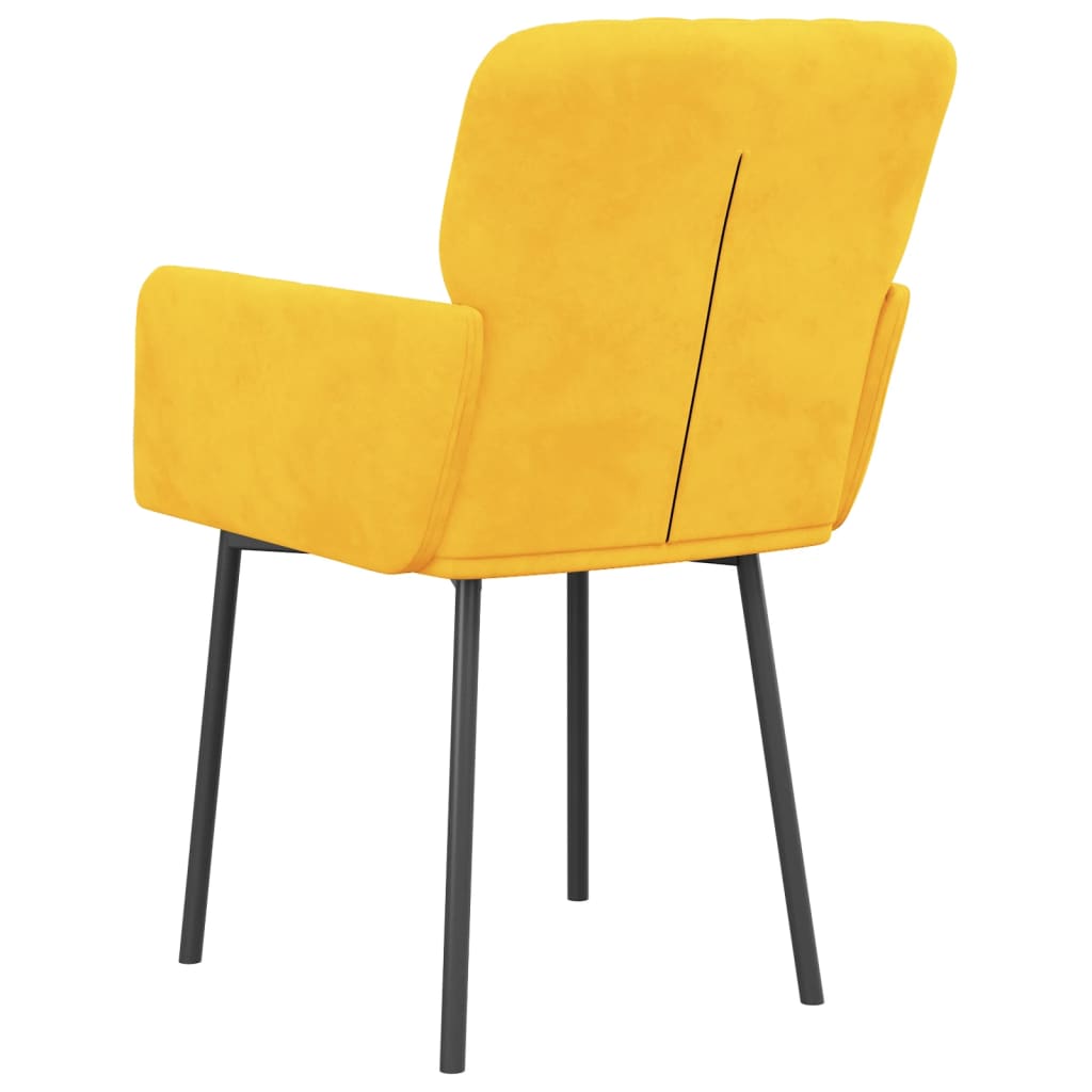 Cadeiras de jantar 2 pcs veludo amarelo