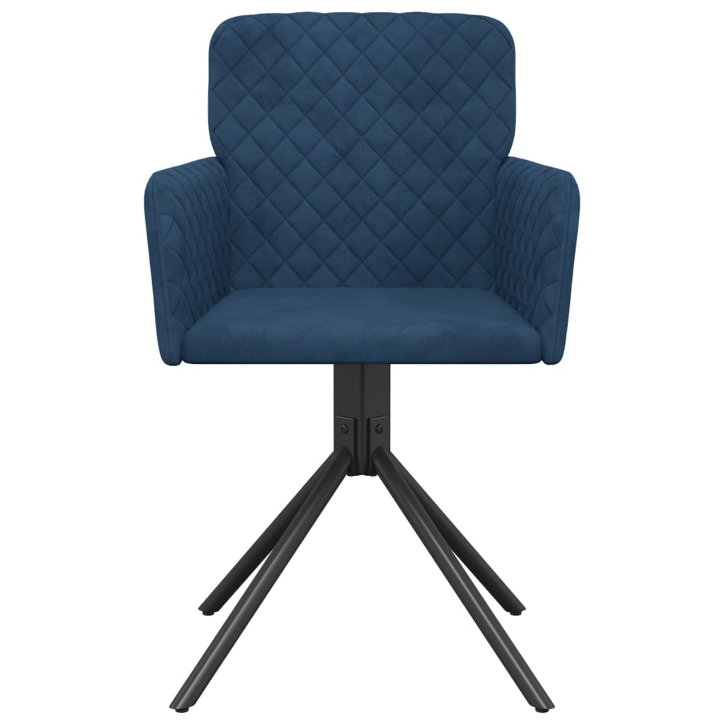 Cadeiras de jantar giratórias 2 pcs veludo azul