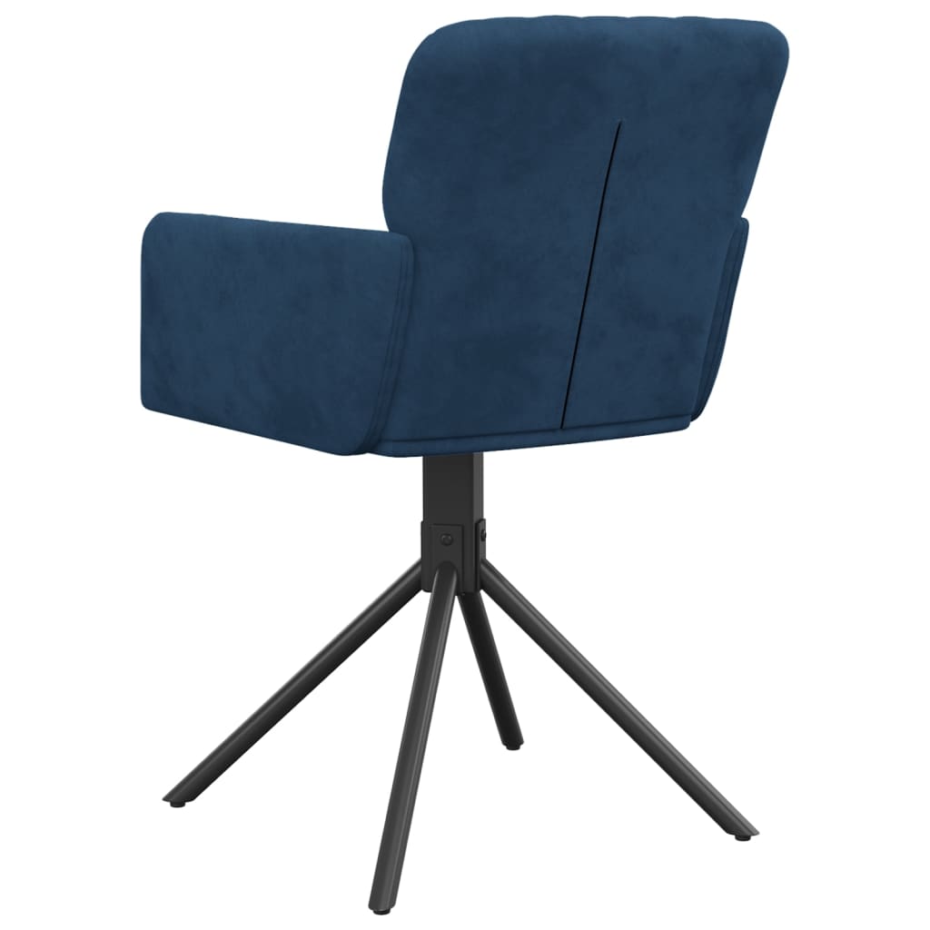 Cadeiras de jantar giratórias 2 pcs veludo azul
