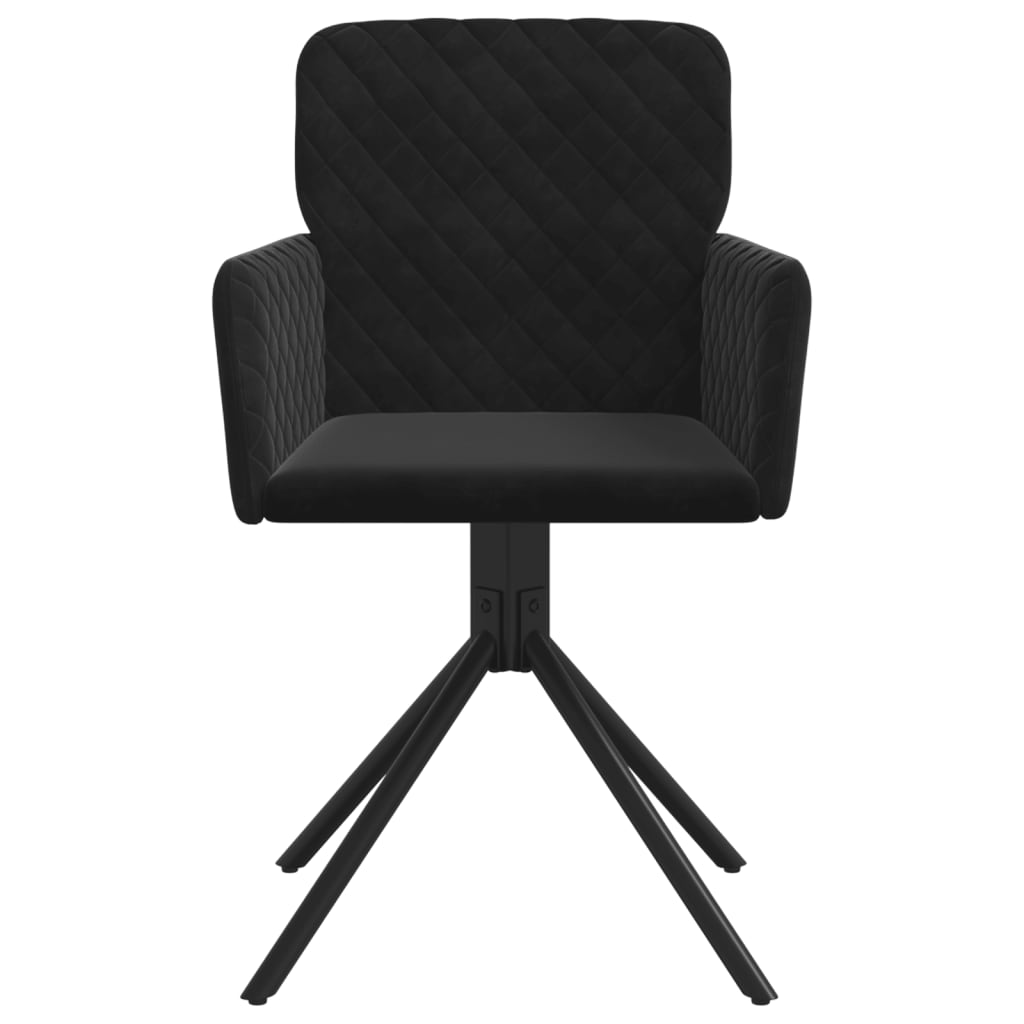Cadeiras de jantar giratórias 2 pcs veludo preto