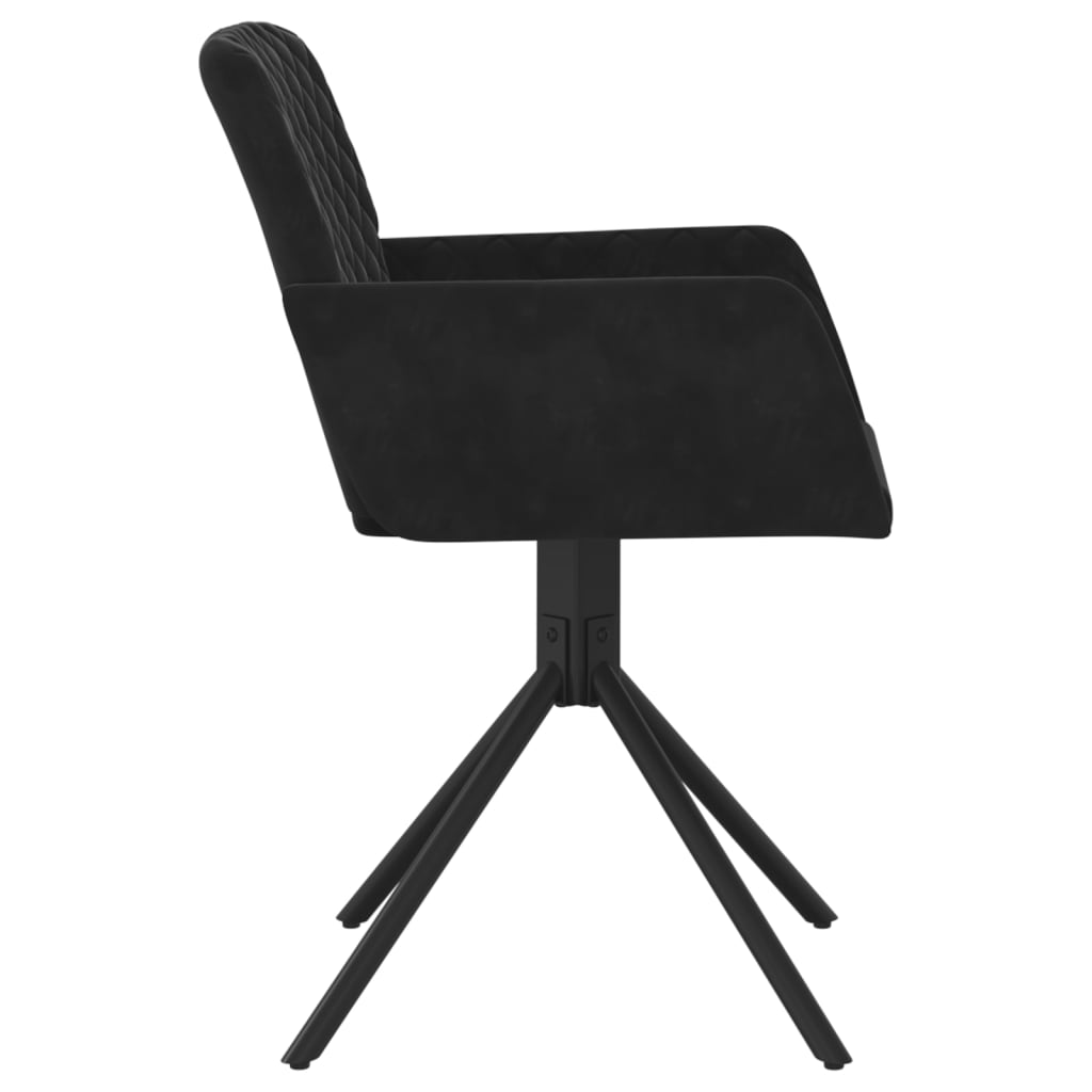 Cadeiras de jantar giratórias 2 pcs veludo preto