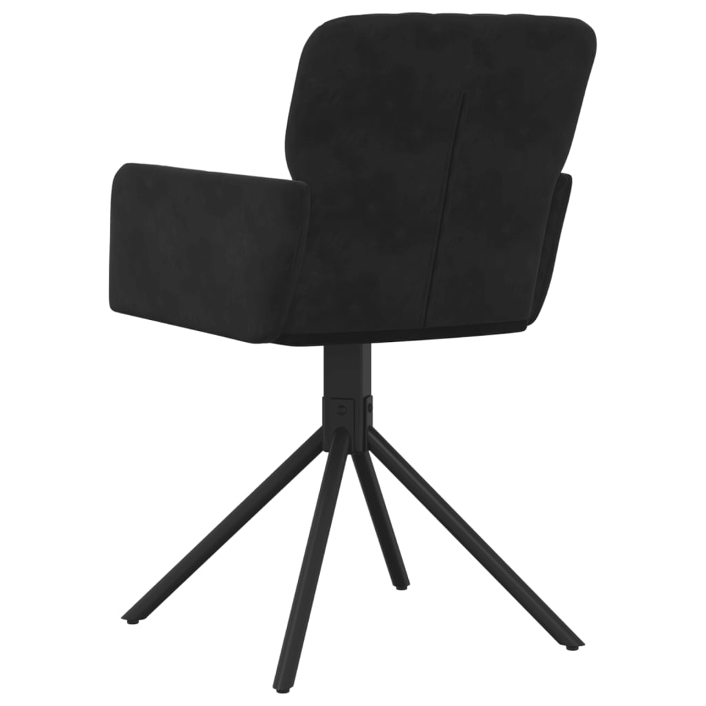 Cadeiras de jantar giratórias 2 pcs veludo preto