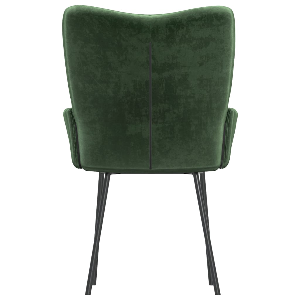 Cadeiras de jantar 2 pcs veludo verde-escuro