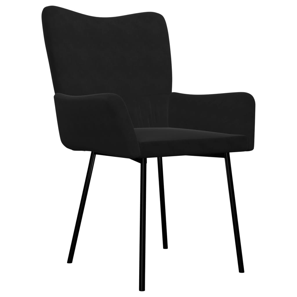 Cadeiras de jantar 2 pcs veludo preto