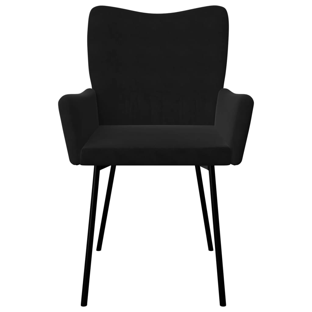 Cadeiras de jantar 2 pcs veludo preto