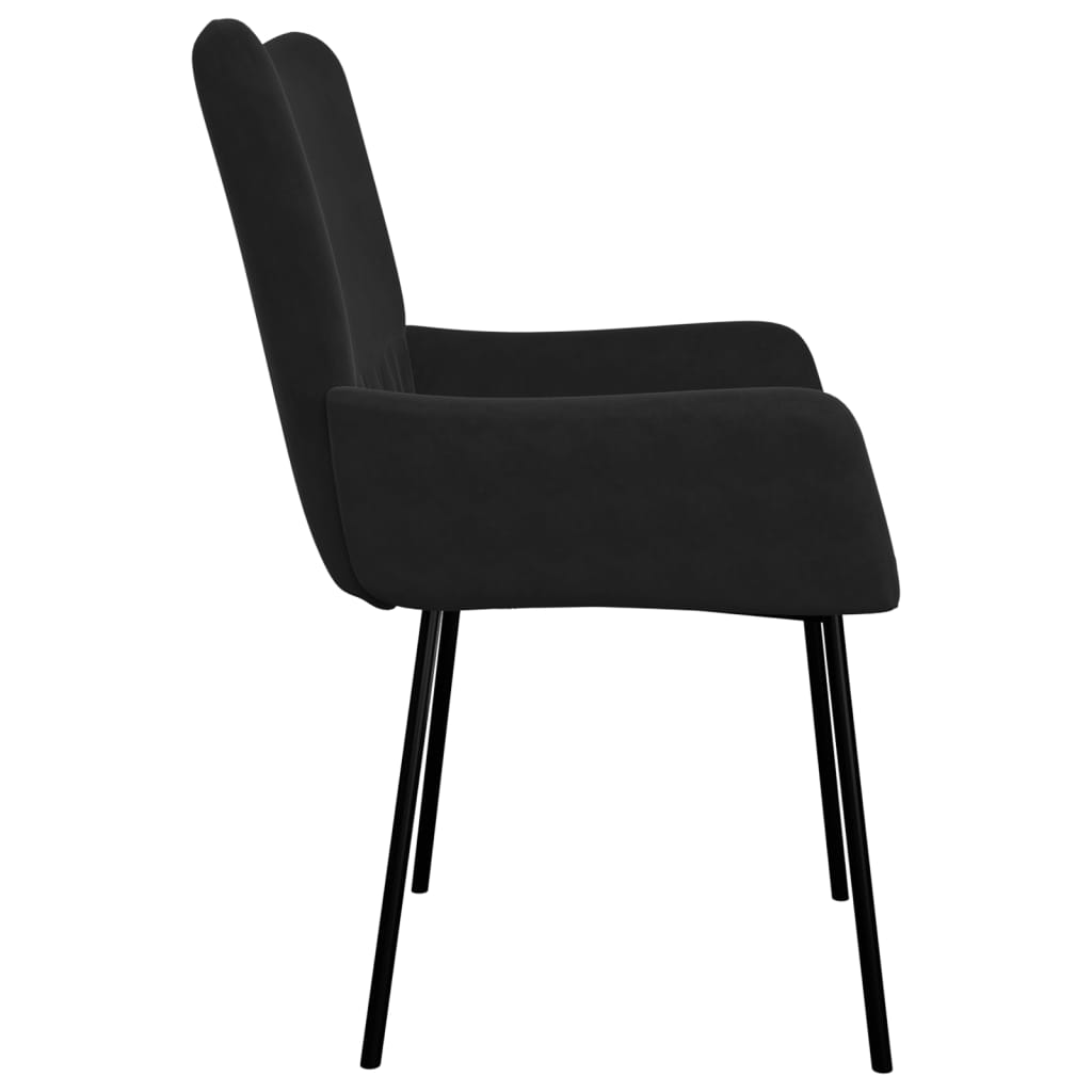Cadeiras de jantar 2 pcs veludo preto