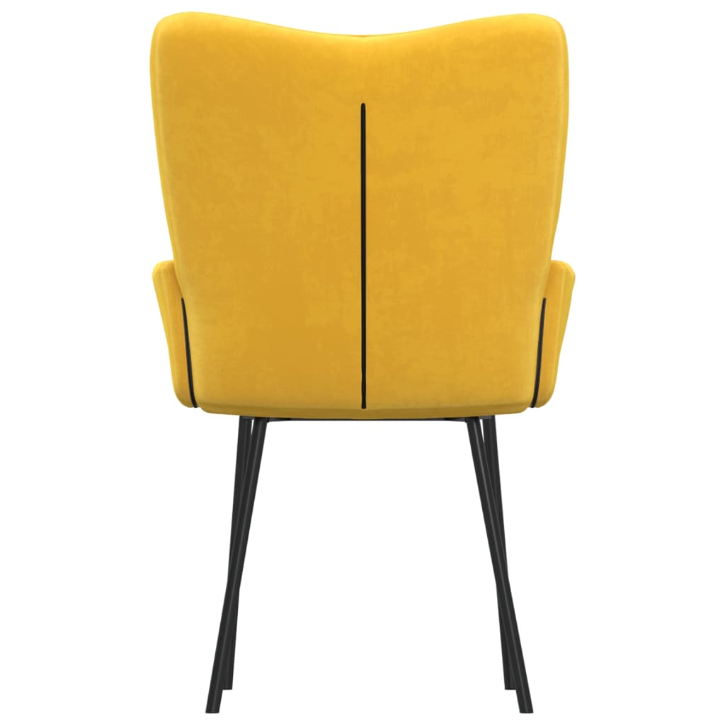 Cadeiras de jantar 2 pcs veludo amarelo