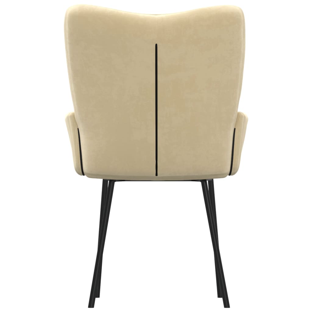 Cadeiras de jantar 2 pcs veludo cor creme
