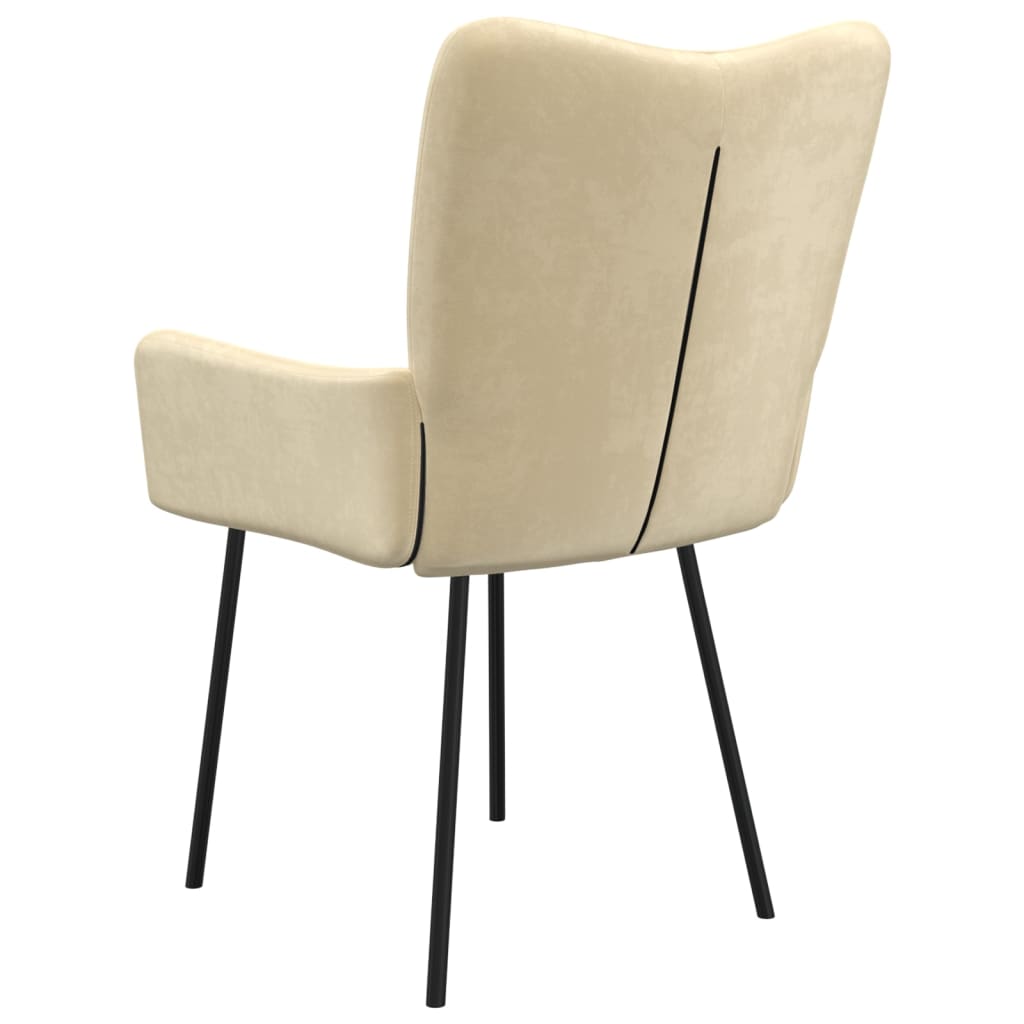 Cadeiras de jantar 2 pcs veludo cor creme