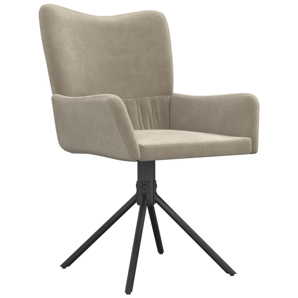 Cadeiras de jantar giratórias 2 pcs veludo cinzento-claro