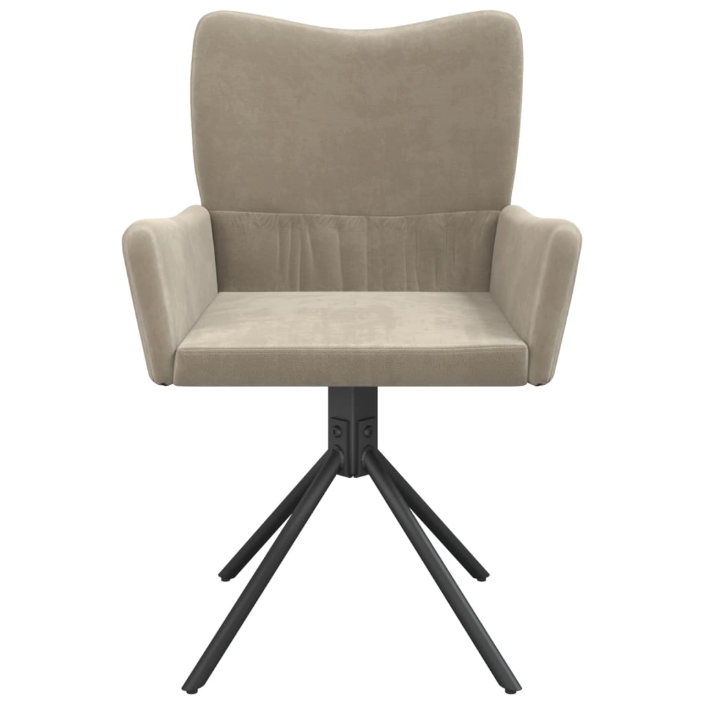 Cadeiras de jantar giratórias 2 pcs veludo cinzento-claro