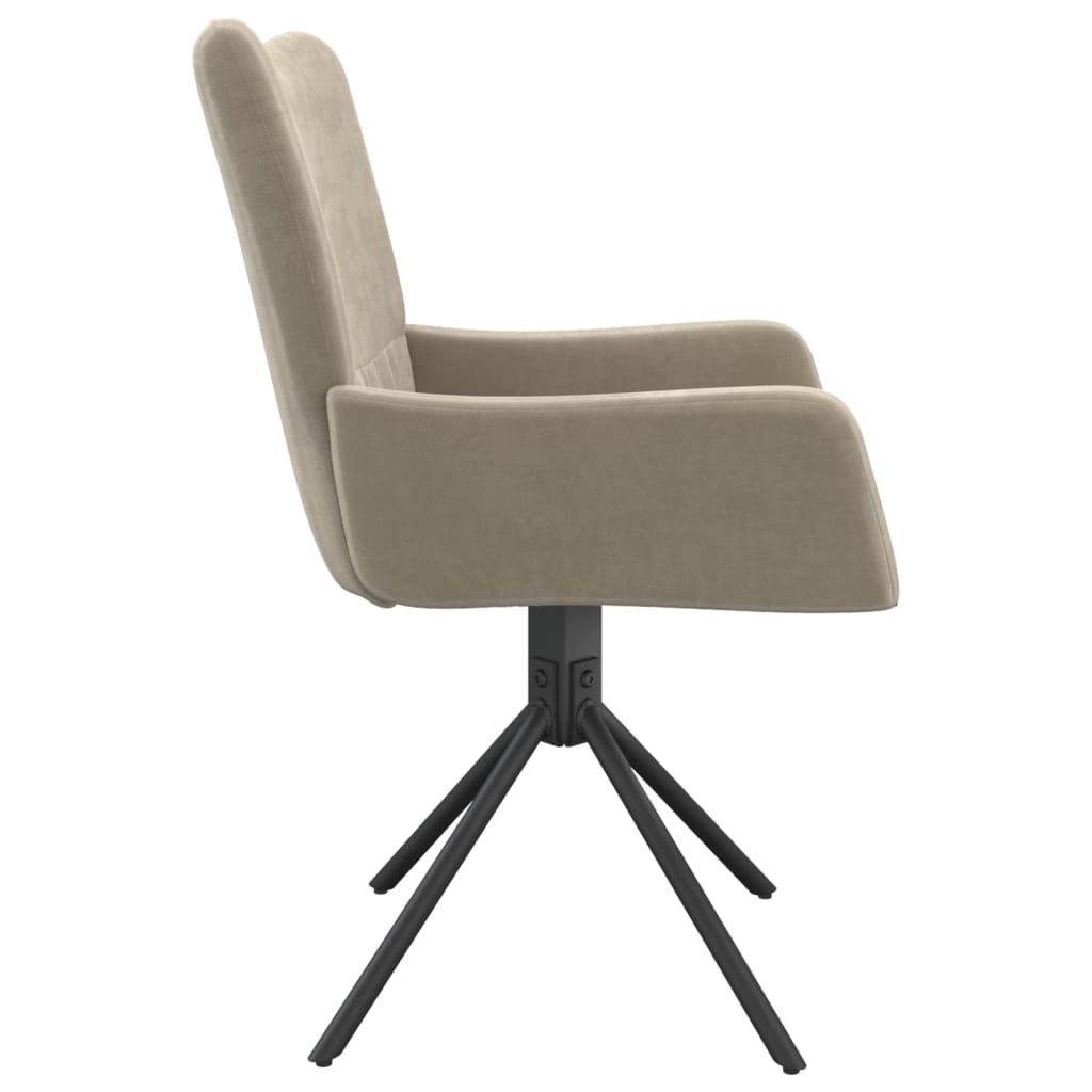 Cadeiras de jantar giratórias 2 pcs veludo cinzento-claro