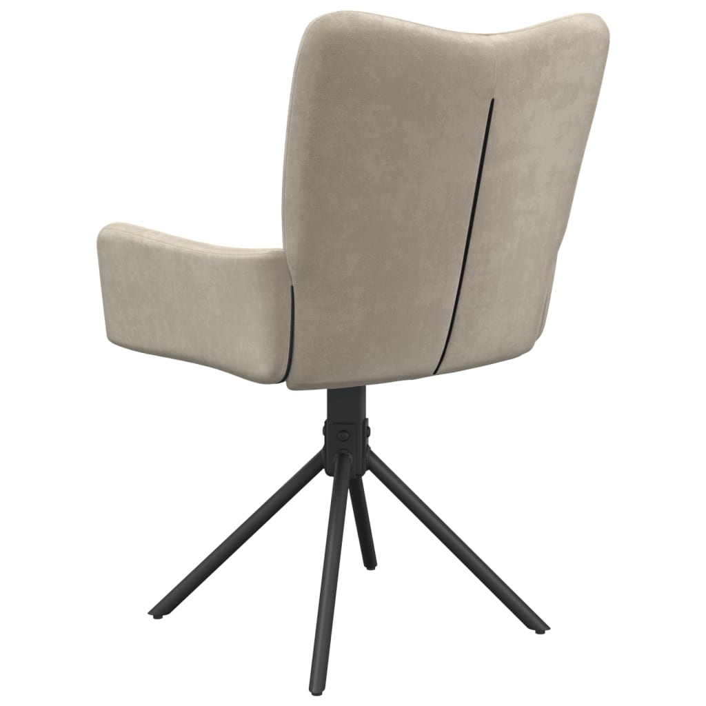 Cadeiras de jantar giratórias 2 pcs veludo cinzento-claro