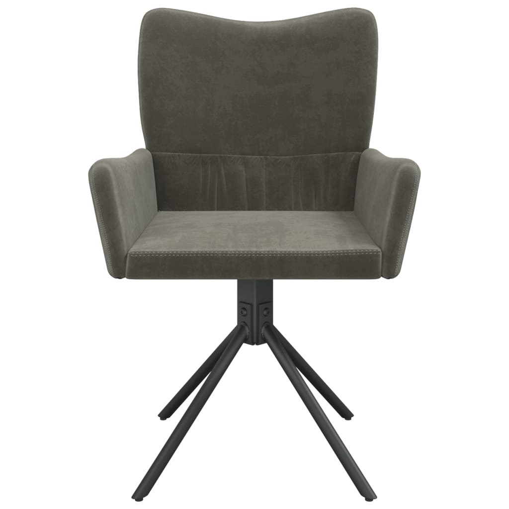 Cadeiras de jantar giratórias 2 pcs veludo cinzento-escuro