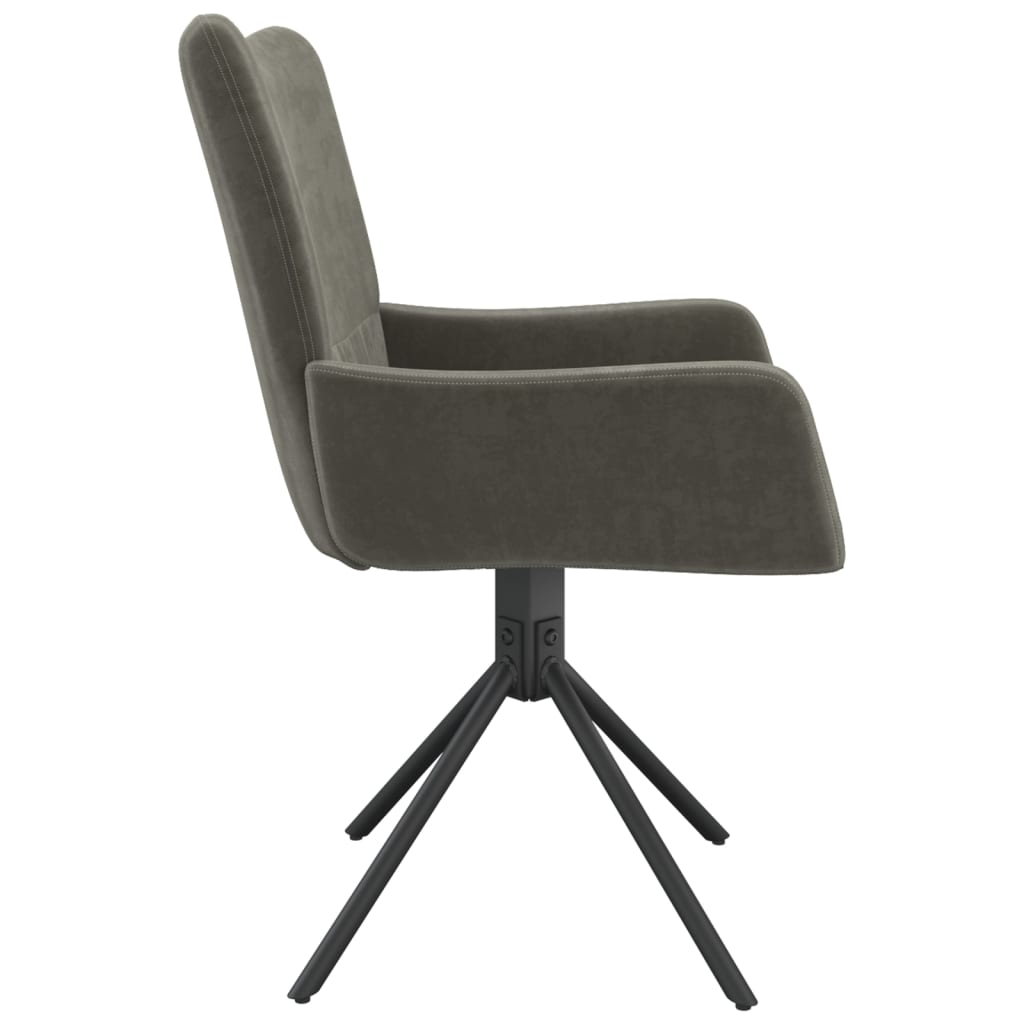 Cadeiras de jantar giratórias 2 pcs veludo cinzento-escuro