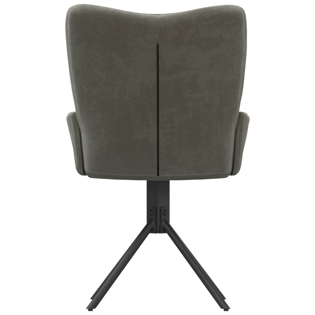 Cadeiras de jantar giratórias 2 pcs veludo cinzento-escuro