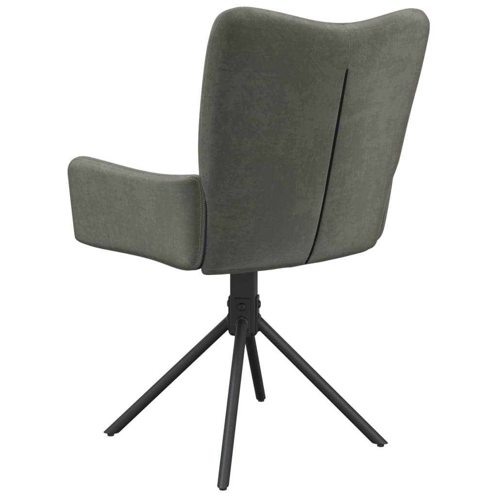 Cadeiras de jantar giratórias 2 pcs veludo cinzento-escuro