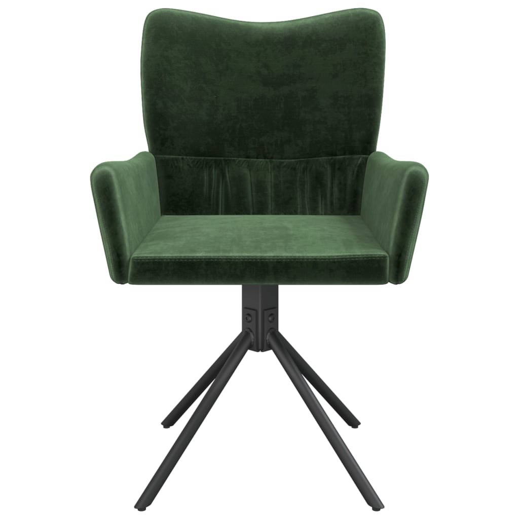 Cadeiras de jantar giratorias 2 pcs veludo verde-escuro