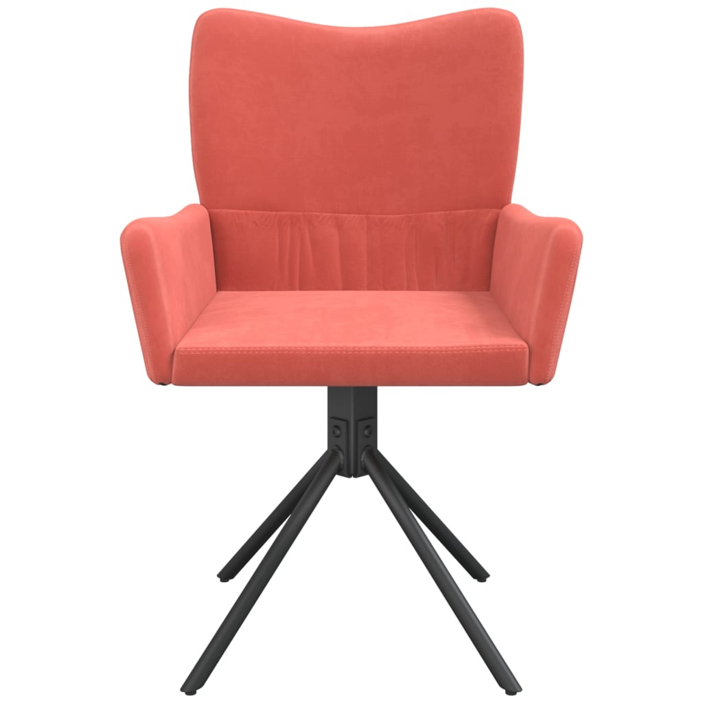 Cadeiras de jantar giratórias 2 pcs veludo rosa